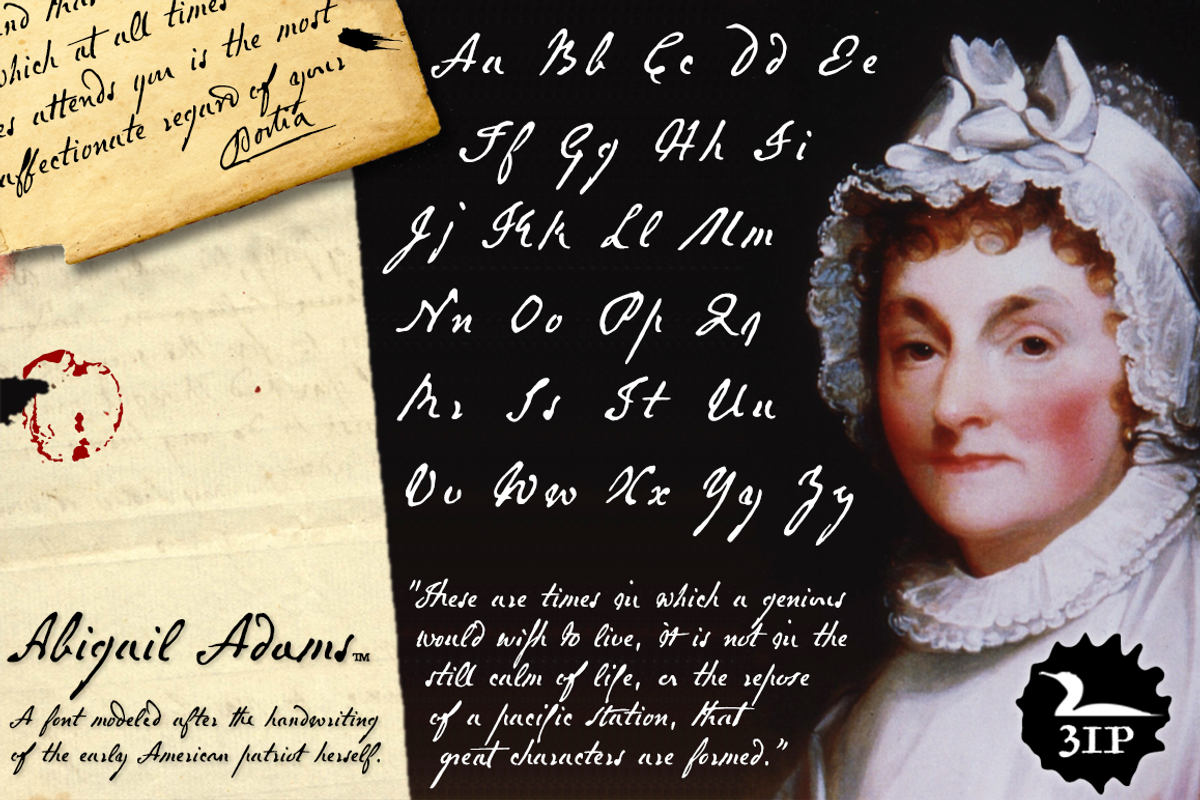 Abigail Adams, a disconnected cursive.