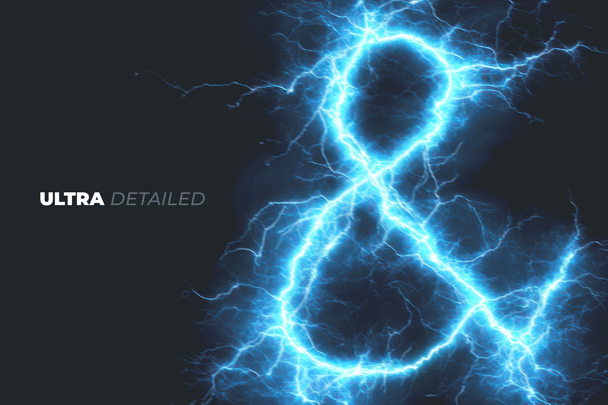 Tesla Coil Lightning Letters Overlay, a Symbol Font by PhotoSpirit (Photo 6 of 8)
