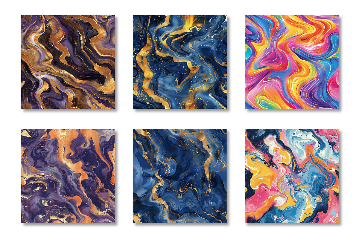 Acrylic Pouring Digital Paper Patter, a Pattern Graphic by Canvas Craft (Photo 2 of 6)