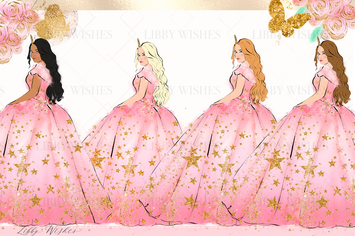 Unicorn Clipart-  Pink, an Illustration by Libby Wishes (Photo 6 of 7)