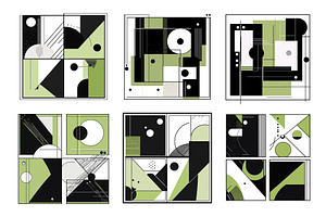 Modern geometric frames vector set, an Illustration by Valerie Bodnar