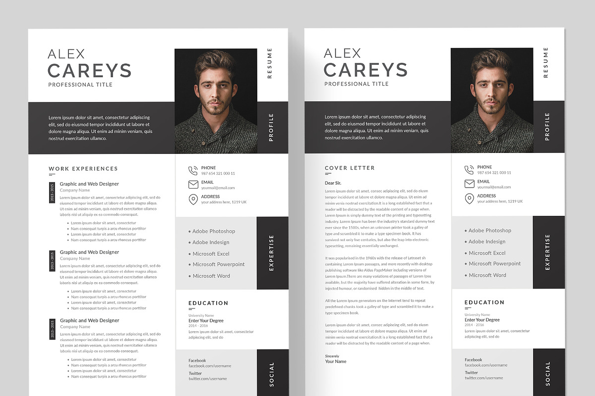 Clean Resume/CV | Word & Canva preview 2
