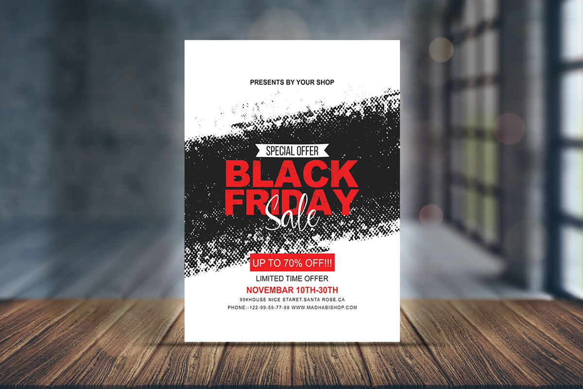 Vintage Black Friday Sale Flyer, a Flyer Template by Madhabi Studio (Photo 4 of 6)