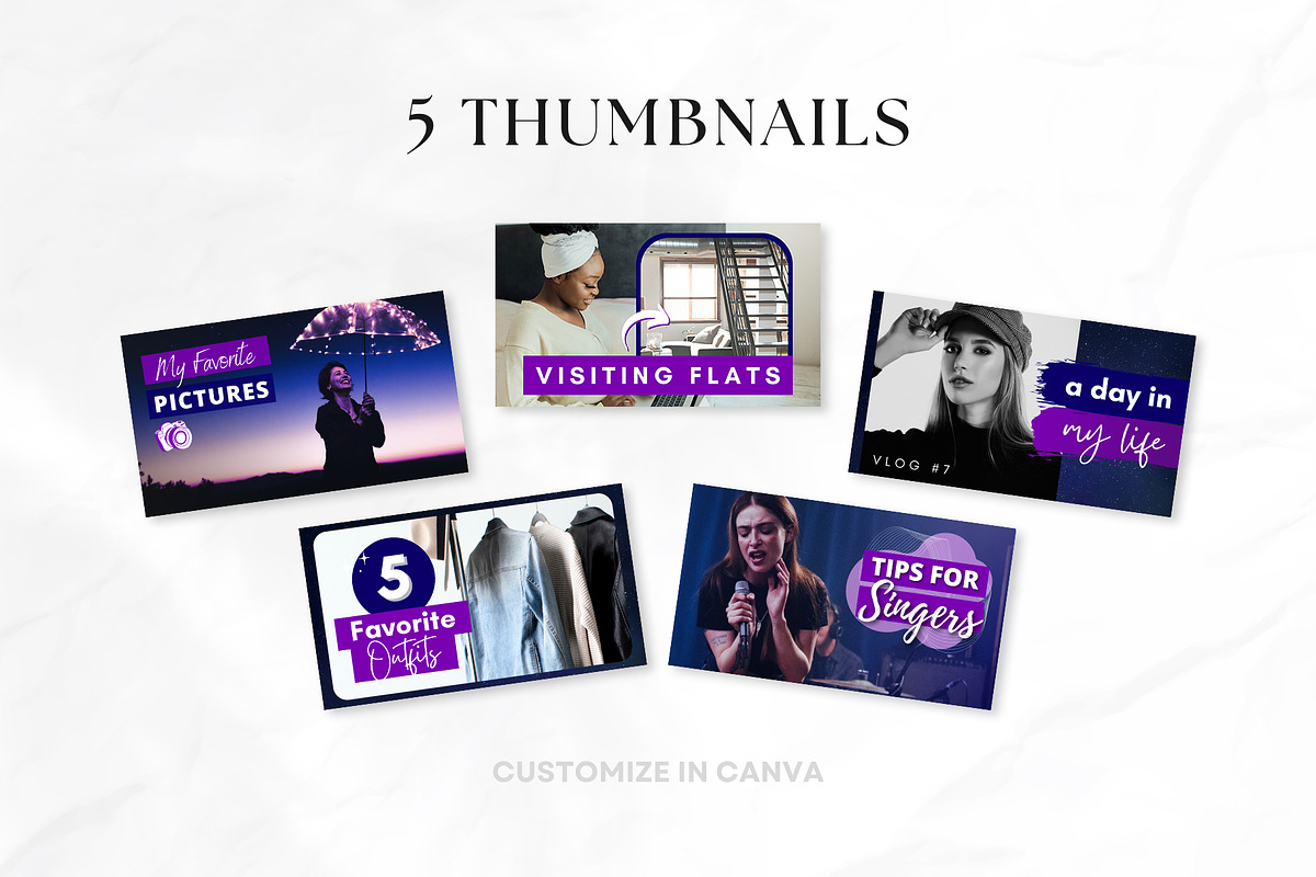 YouTube Branding Kit For Canva, a Social Media Template by OniriqveDesigns (Photo 5 of 10)