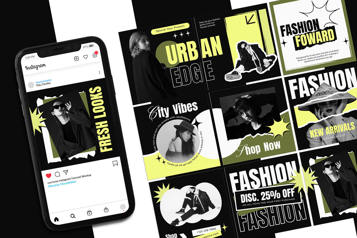 Fashion Urban Instagram Post Puzzle, a Social Media Template by Artnivora.Std (Photo 2 of 2)