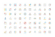 250 Hotel Colored Line Icons, an Outline Icon by Creative Stall (Thumbnail 3 of 4)