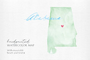 Watercolor Map of Alabma, a Graphic by Beloved Paper (Thumbnail 1 of 6)