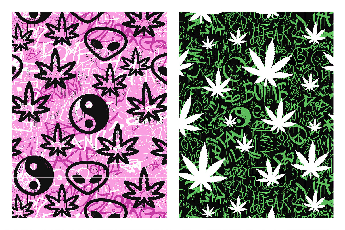 Marijuana Seamless Pattern Bundle 2, a Pattern Graphic by Slavko Kahovsky (Photo 8 of 9)
