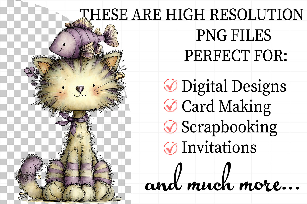 Whimsical Funny Cats Clipart, an Illustration by Daily.Designs (Photo 2 of 6)
