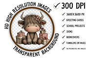 Cute & Funny Christmas Highland Cow, an Illustration by Craft Nest (Thumbnail 2 of 11)