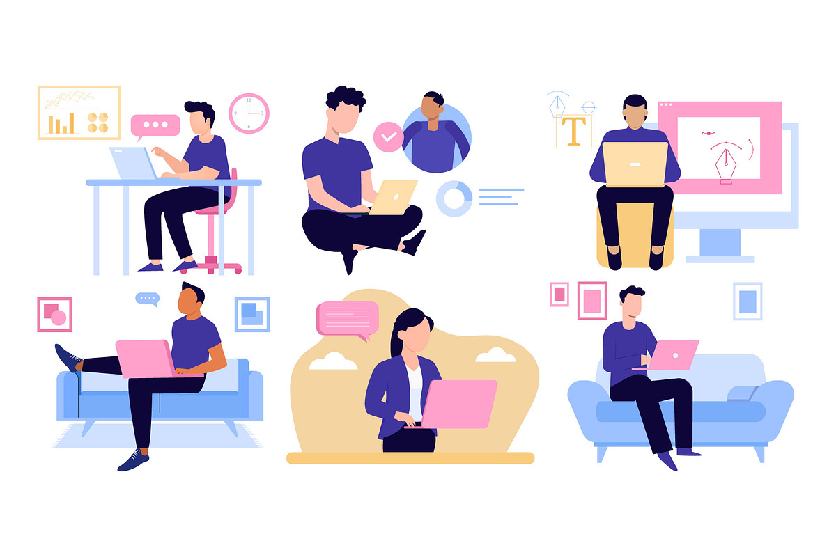 Freelancing Life Illustration, an Illustration by Vector Portal (Photo 3 of 5)