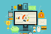 Financial Flat Workplaces, a Finance Illustration by painterr (Thumbnail 3 of 5)