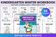 Kindergarten Winter Workbook Canva, a Stationery Template by Shumaya (Thumbnail 1 of 6)