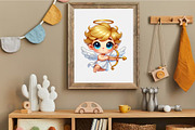 Cartoon Cupid with a bow and arrow., an Animal Illustration by KENO Mascots (Thumbnail 7 of 8)