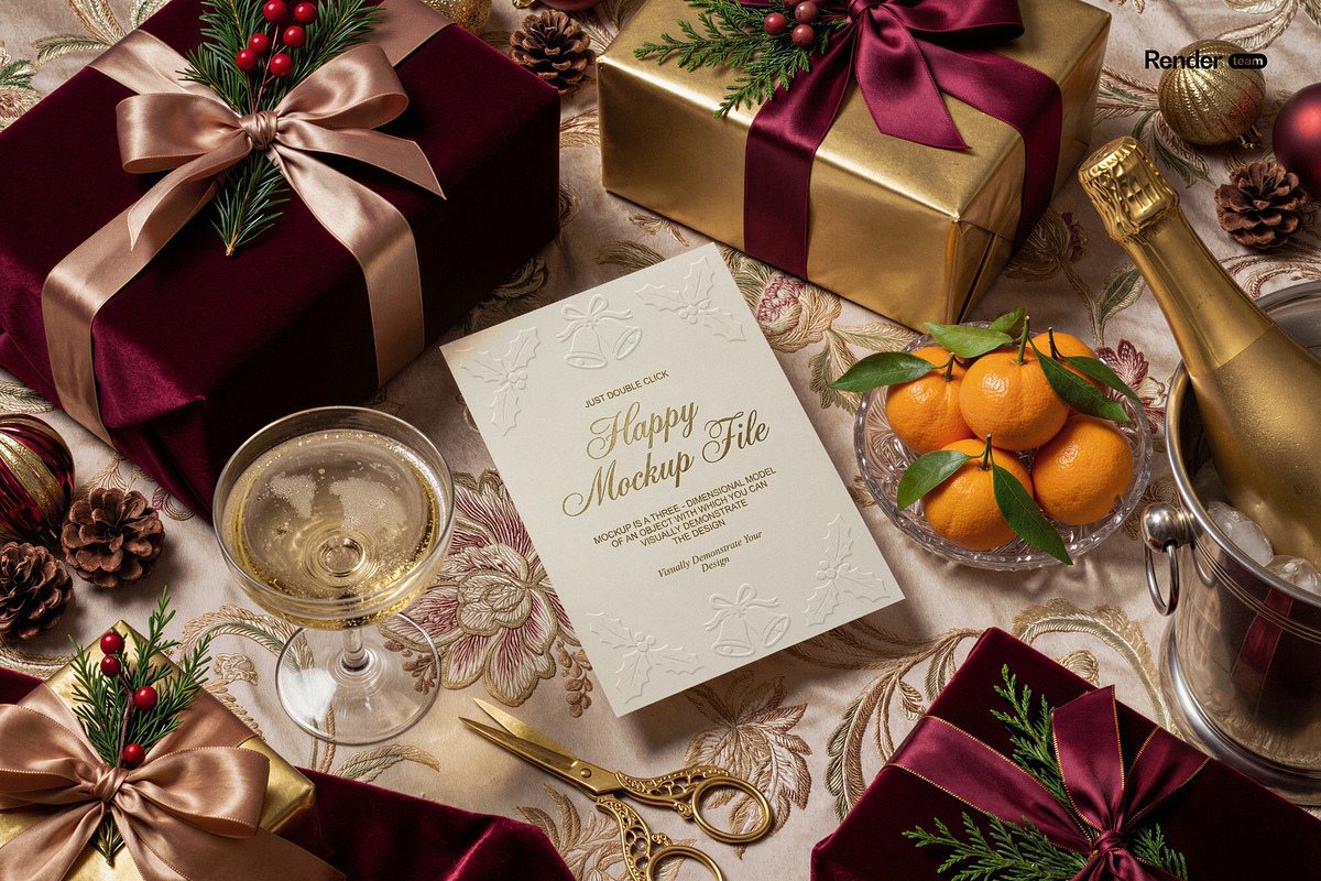 Christmas Card Mockup Set, a Product Mockup by Renderteam (Photo 15 of 16)