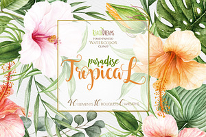 Tropical watercolor collection
