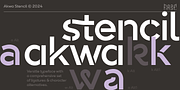 Akwa Stencil, a Sans Serif Font by HeadFirst (Thumbnail 1 of 36)