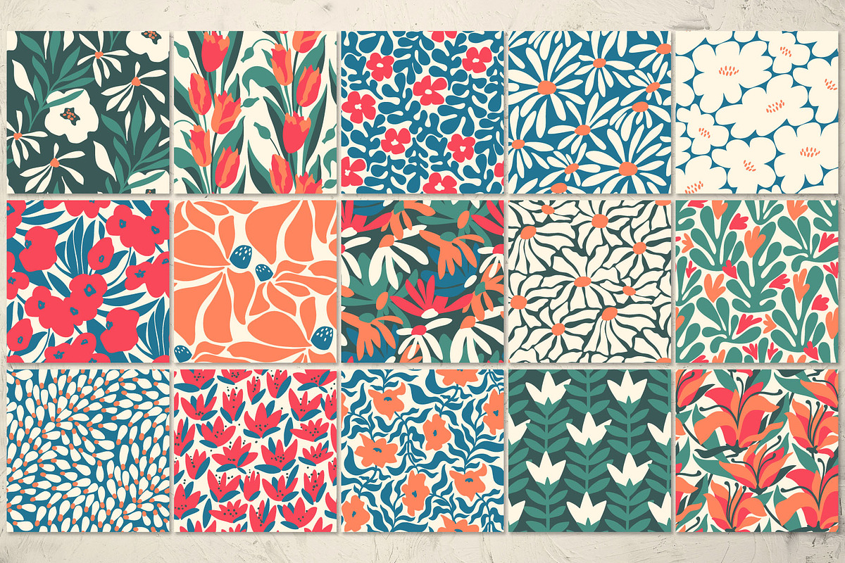 15 floral patterns, a Pattern Graphic by pineart (Photo 2 of 6)