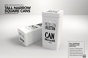 Tall Narrow Square Cans Mockup, a Product Mockup by INCDesign (Thumbnail 2 of 7)
