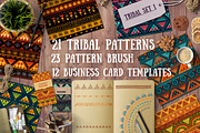 1.Tribal patterns, brushes and cards, a Pattern Graphic by SwetTS (Thumbnail 1 of 6)