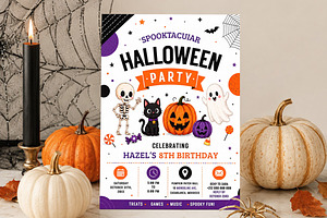 Spooky Halloween Birthday Party Card, an Invitation Template by Arslan