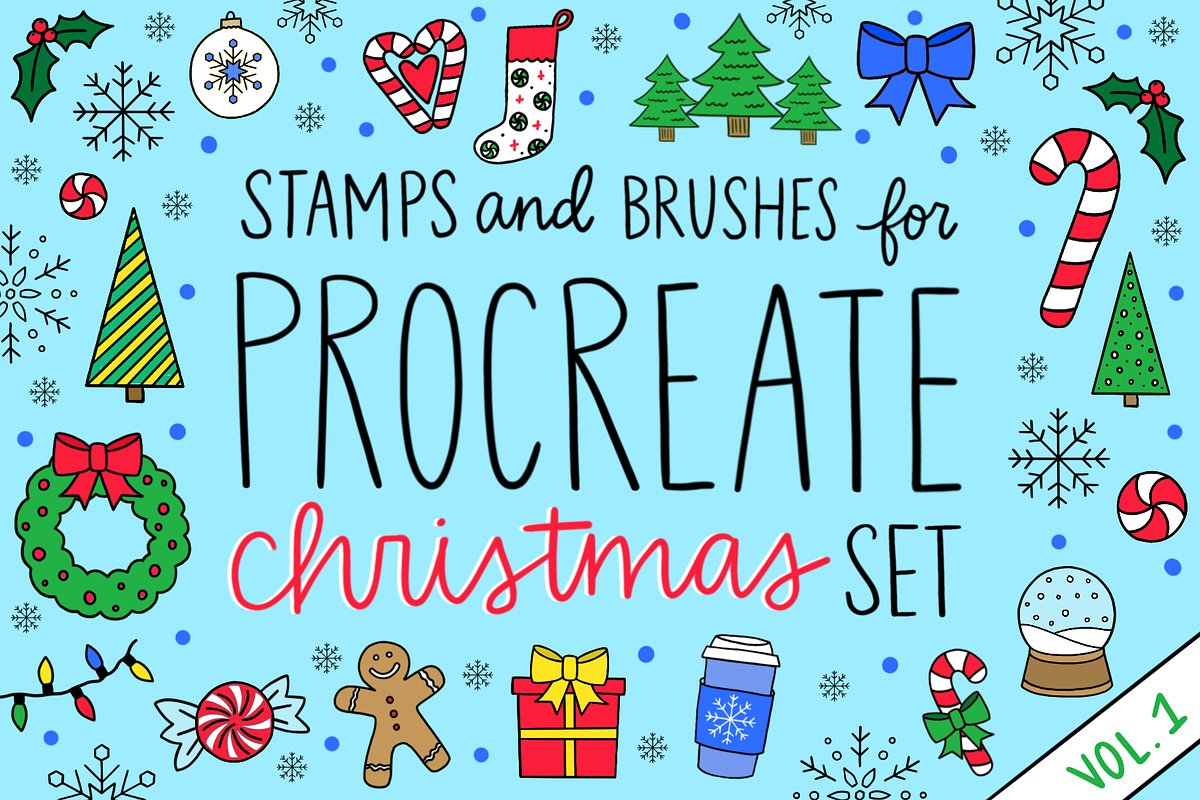 Procreate Christmas Shapes Set, a Brush Add-On by Positively Present (Photo 1 of 10)