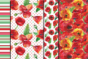 Watercolor Poppies patterns, a Pattern Graphic by DollyPotterson (Thumbnail 5 of 6)