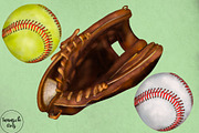 Baseball / Softball Clipart, an Illustration by TanuschArts (Thumbnail 2 of 4)