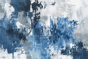 Abstract Painting in Blue and White, an Abstract Photo by Hamza067