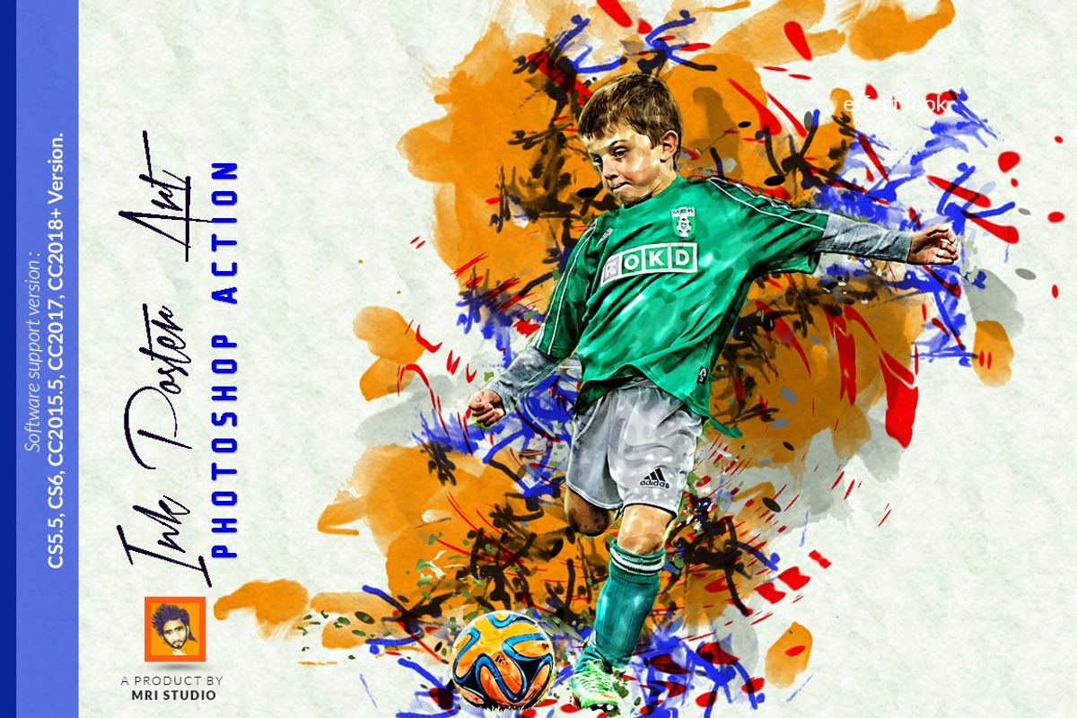 Ink Poster Art Photoshop Action, an Action Add-On by MRI STUDIO (Photo 1 of 11)