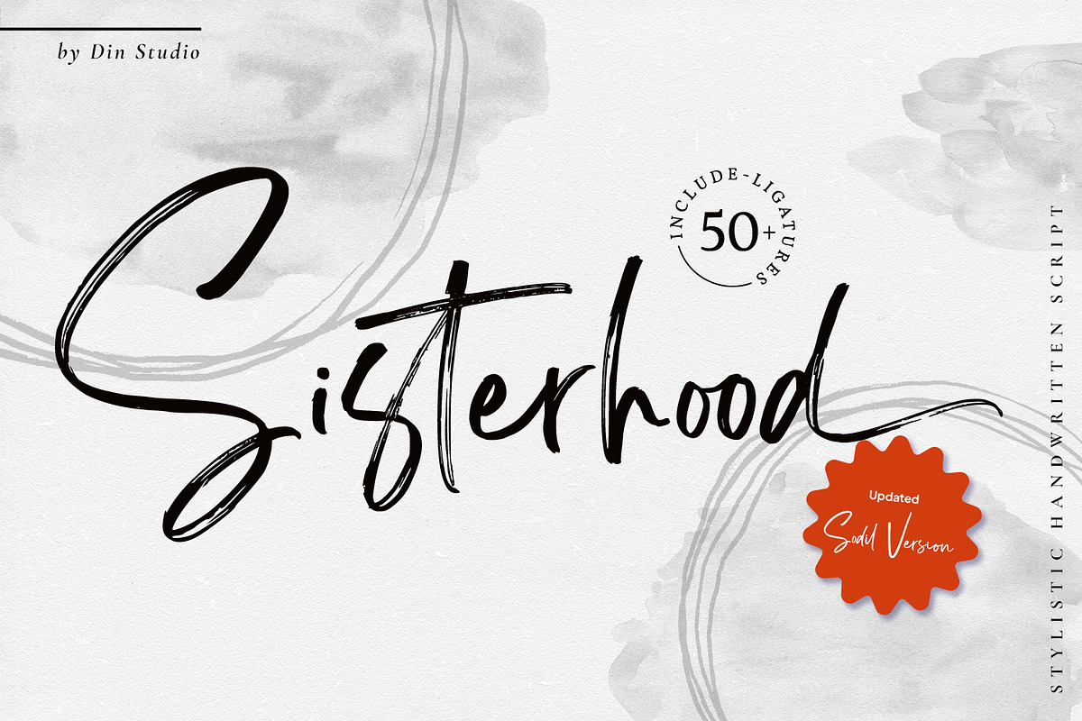 Sisterhood - Chic Brush Font, a Script Font by din-studio.com (Photo 1 of 16)