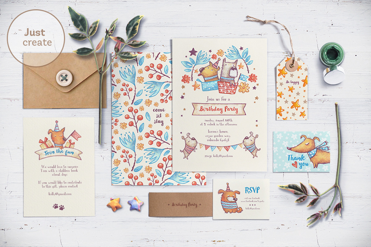 Birthday Party Collection, an Animal Illustration by Yeticrab (Photo 3 of 7)