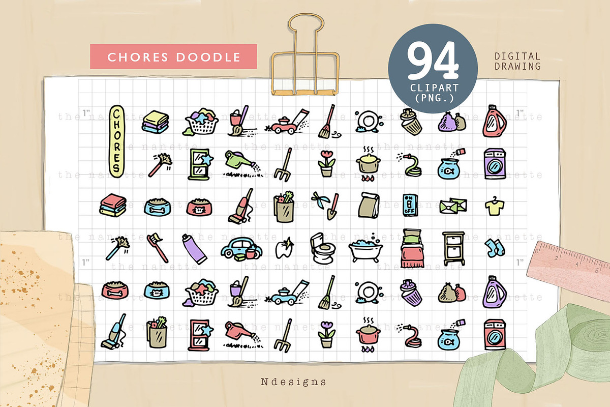 Doodle Drawing Chores, a Food Illustration by NDesigns (Photo 2 of 3)