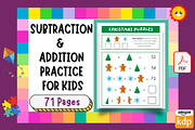 Subtraction, Addition Practice Pages, a Templates & Theme by Premium Digital Templates (Thumbnail 1 of 2)