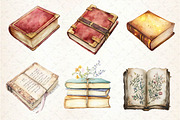 Vintage Books Clipart, an Illustration by Dream Creation (Thumbnail 2 of 6)