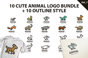 Cute Animal Logo Bundle Vol 1