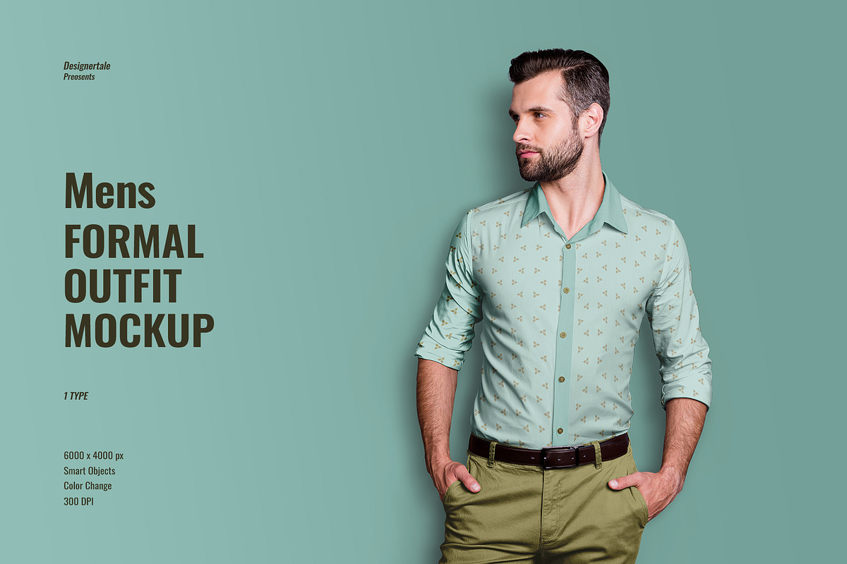 Mens Formal Outfit Mockup, a Shirt Mockup by Designertale (Photo 1 of 6)