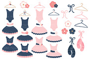 Navy & Blush Ballet Tutus Clipart, an Illustration by Amanda Ilkov (Thumbnail 2 of 2)