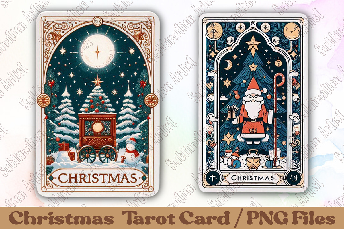 Christmas Tarot Card PNG Files, an Illustration by Sublimation Artist (Photo 1 of 3)