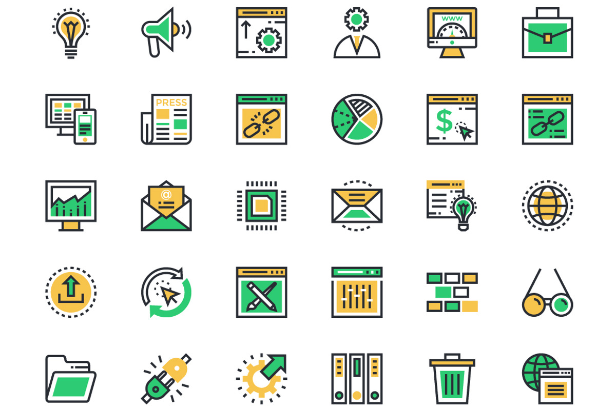 150+ SEO and Marketing Icons preview 4