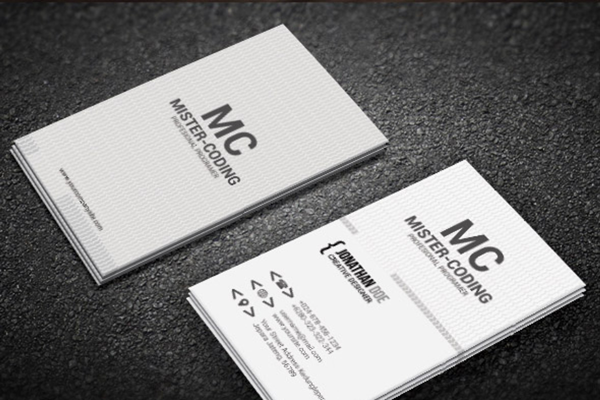 coding shape v1 business card, a Business Card Template by ABAZ SHOP ...