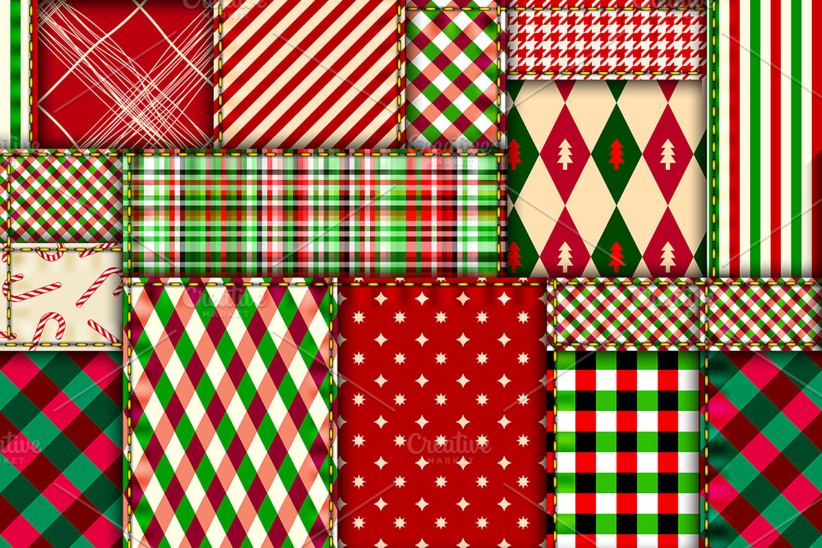 10 seamless Christmas patterns!, a Pattern Graphic by tkdesign (Photo 7 of 9)