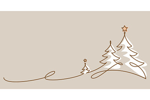 Christmas trees holiday card