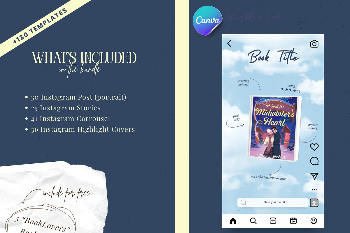Bookstagram Cottagecore Template, a Social Media Template by PixelBloomClub (Photo 7 of 8)