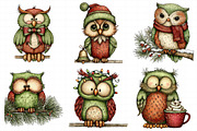 Whimsical Christmas Owl Clipart Bund, an Illustration by Daily.Designs (Thumbnail 4 of 5)