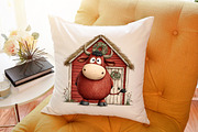 Rustic Christmas Cute Cows Clipart, an Illustration by Sublimation Artist (Thumbnail 6 of 6)