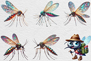 Watercolor Mosquitoes Clipart, an Illustration by Black Bird Studio (Thumbnail 3 of 6)