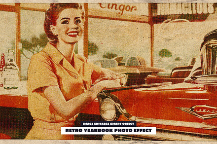 Retro Yearbook Photo Effect, a Layer Style Add-On by dokudokunomi