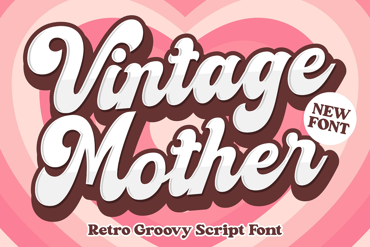 Vintage Mother - Retro Script Font, a Script Font by Keithzo (Photo 1 of 8)