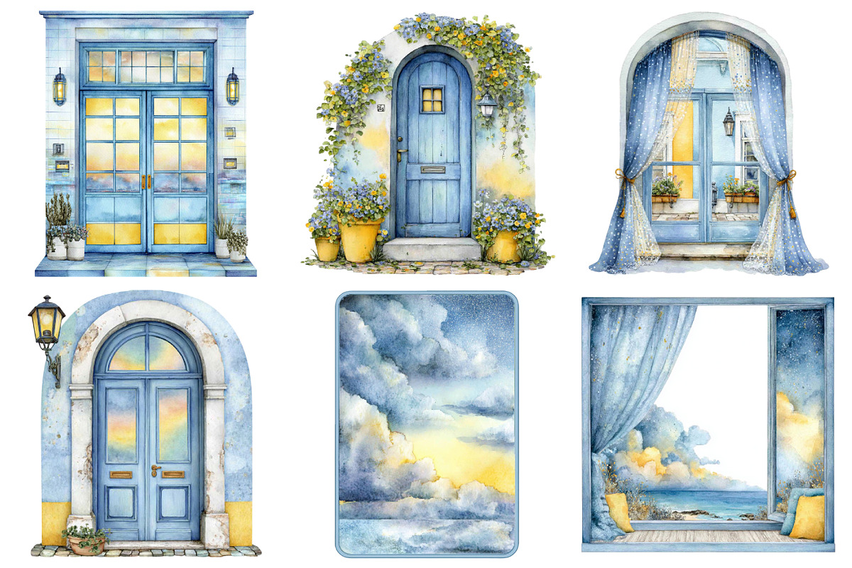 Home Door & Window Watercolor, a Graphic by CitraGraphics (Photo 2 of 4)